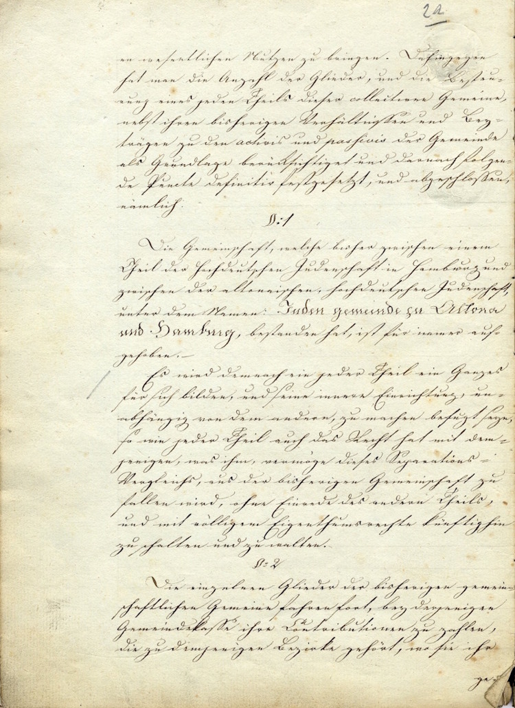 Separation Contract of the Altona Congregation of April 26, 1812